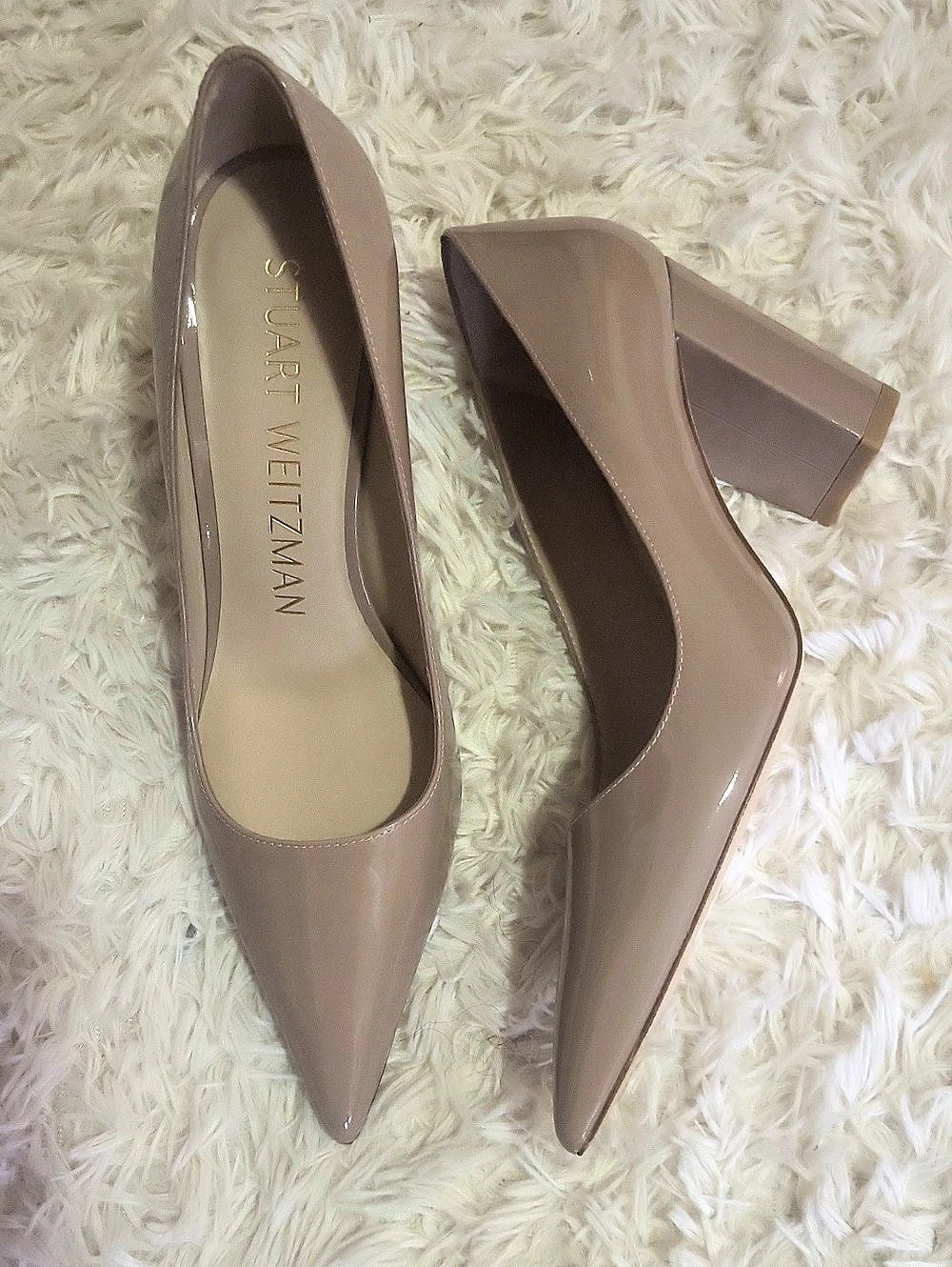 Stuart Weitzman Stuart Power Block Heel Pump Brown - Picture 2 of 6